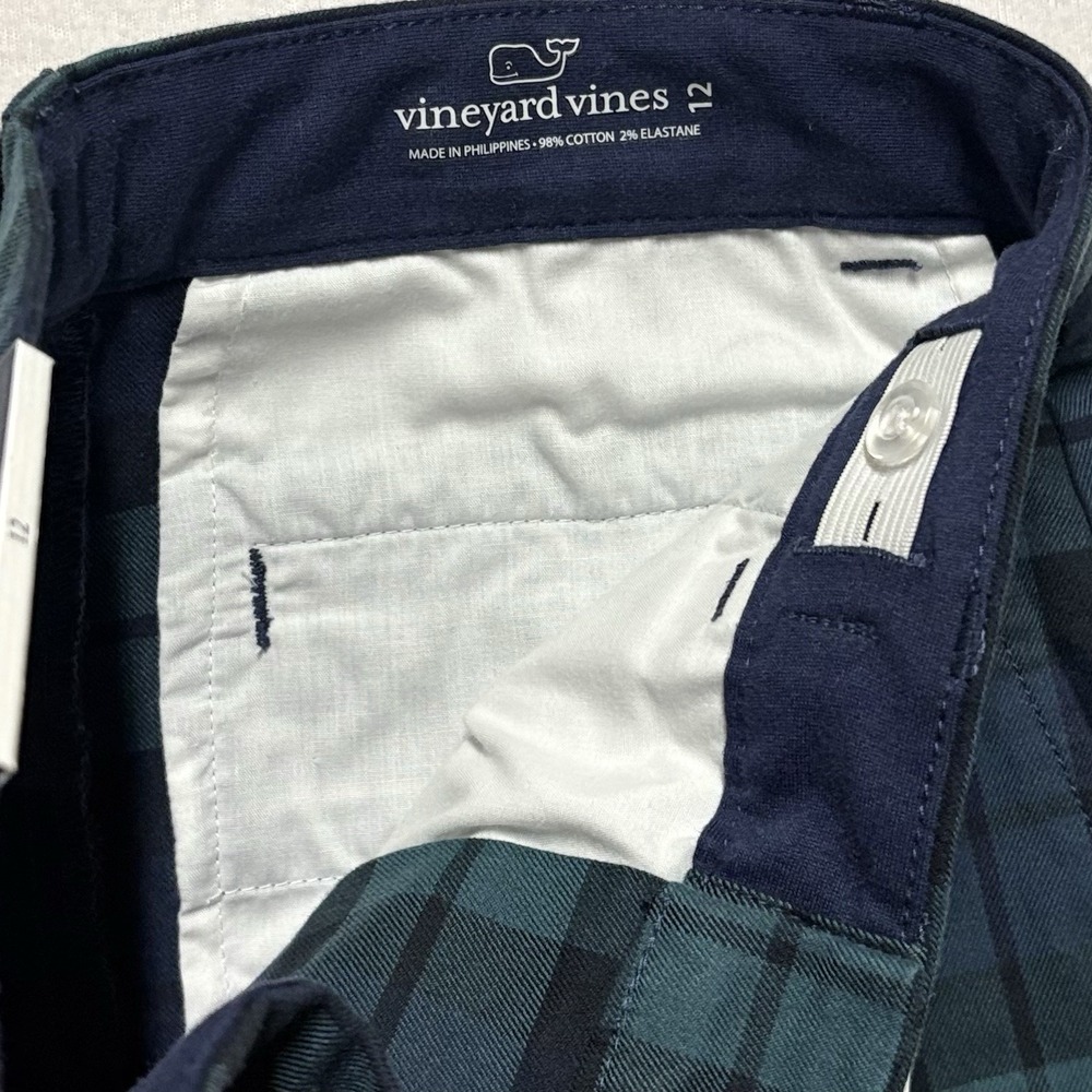 NWT Vineyard Vines Breaker Pants Plaid Boys Size 12 Holiday Blackwatch Tartan - Picture 4 of 11